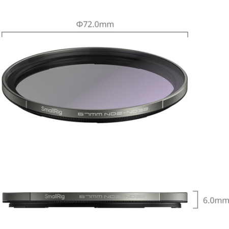 SmallRig 6896 - hybrydowy filtr VND, TrueColor do smartfona (1-5 Stop) - wymiary